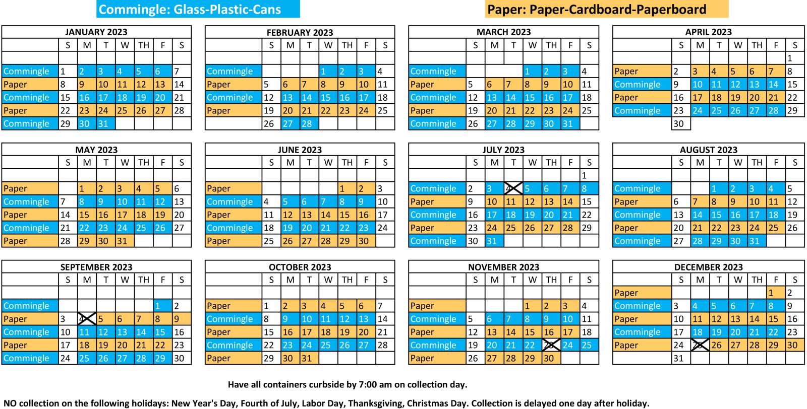 Recycle and Trash Calendar