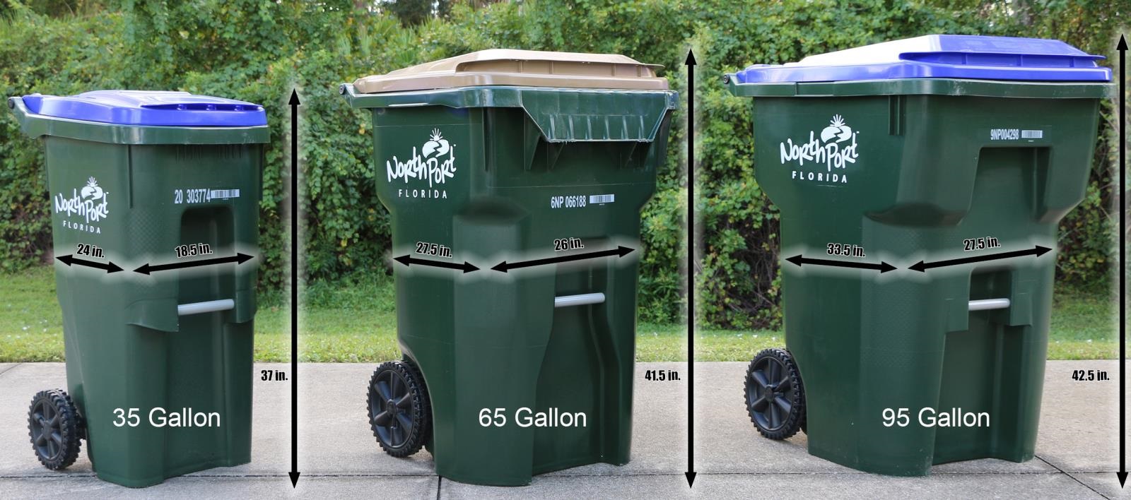 garbage tote sizes example